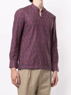 Hombre Kiton Camisa Con Cuello Mao -Masculina Moda Tienda 15642858 28429481 1000