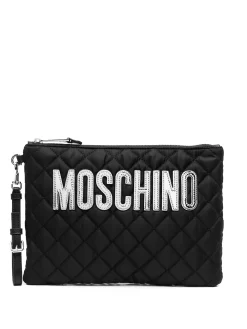 Hombre Moschino Bolso De Mano Acolchado Con Logo