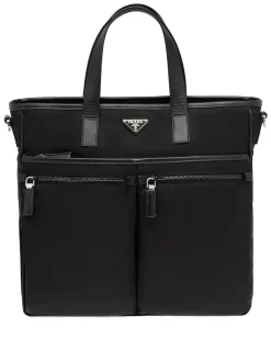 Hombre Prada Bolso Shopper Con Bolsillos Y Logo