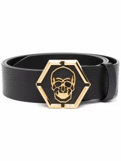 Hombre Philipp Plein Cinturón Con Hebilla De Calavera