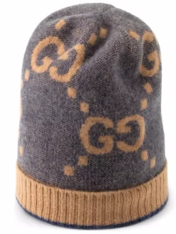 Hombre Gucci Gorro De Punto Con Motivo GG