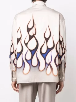 Hombre Etudes Camisa Con Llamas Estampadas -Masculina Moda Tienda 17737897 38676702 1000