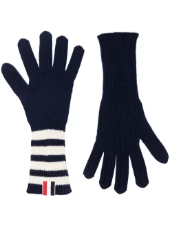 Hombre Thom Browne Guantes Con Motivo 4-Bar