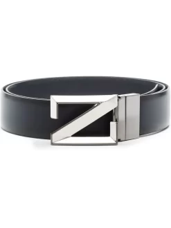 Hombre Zegna Cinturón Con Hebilla Del Logo