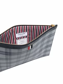 Hombre Thom Browne Portadocumentos Mediano A Cuadros Tartán -Masculina Moda Tienda 18048339 38792281 1000