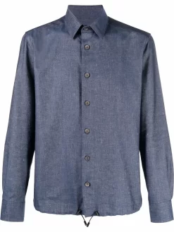 Hombre Corneliani Camisa Con Cordones En El Dobladillo