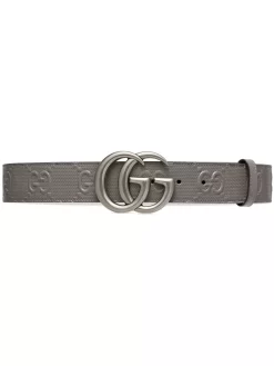 Hombre Gucci Cinturón GG Marmont Con Relieve