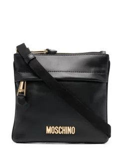 Hombre Moschino Bolso Messenger Con Placa Del Logo