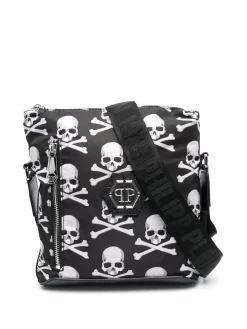 Hombre Philipp Plein Bolso Messenger Con Calavera Estampada