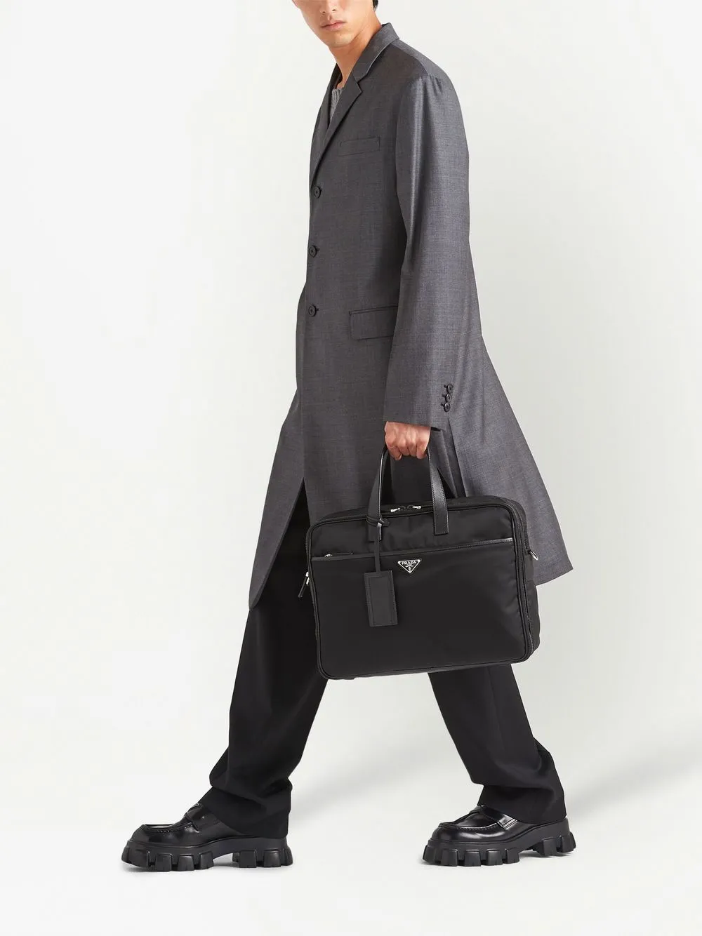 Hombre Prada Maletín Con Logo Triangular 4 Hombre Prada Maletín Con Logo Triangular - Imagen 2