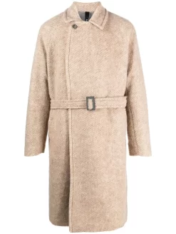 Hombre Hevo Abrigo Brindisi Con Cinturón
