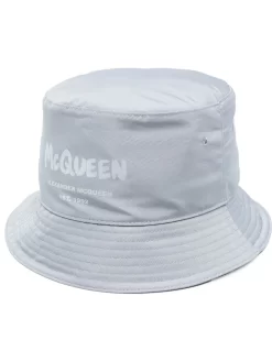 Hombre Alexander McQueen Sombrero De Pescador Con Logo Estampado