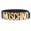 Hombre Moschino Cinturón Con Placa Del Logo