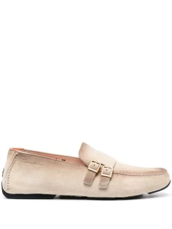 Hombre Santoni Zapatos Monk Con Logo En Relieve