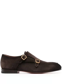 Hombre Santoni Zapatos Monk Con Hebilla Decorativa