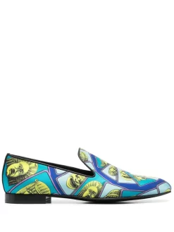 Hombre Versace Mocasines Con Motivo Barroco