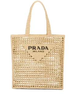 Hombre Prada Bolso Shopper Con Logo Tejido