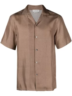 Hombre Lanvin Camisa Con Motivo Geométrico