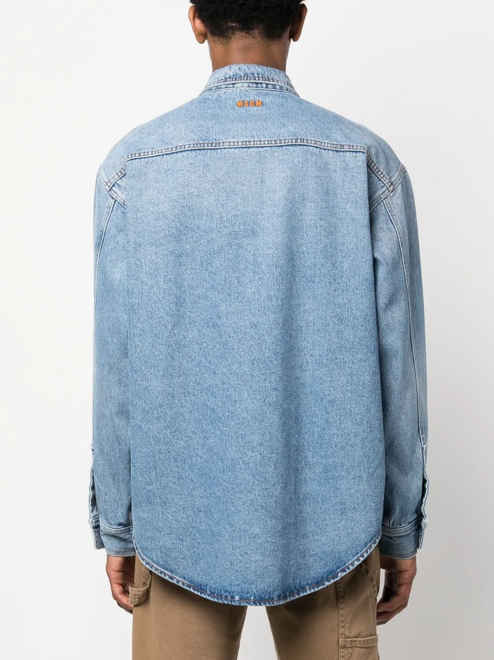 Hombre MSGM Camisa Vaquera Con Logo Bordado 6 Hombre MSGM Camisa Vaquera Con Logo Bordado - Imagen 4