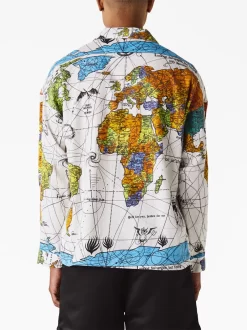 Hombre SAINT MXXXXXX World Map Notched-collar Shirt -Masculina Moda Tienda 20521915 50775514 1000