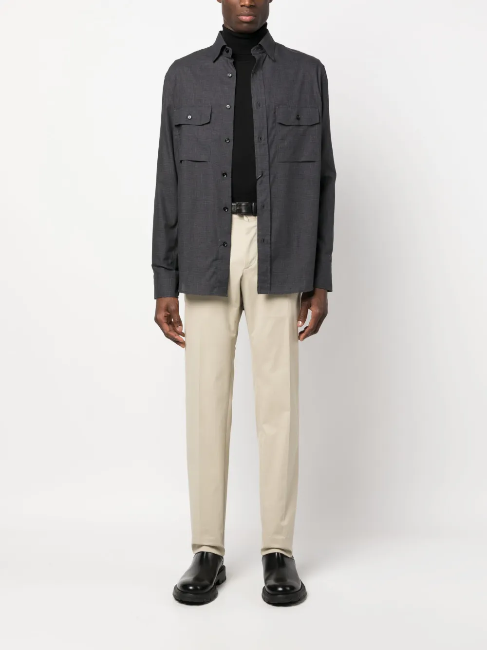 Hombre Brioni Camisa Con Bolsillos De Solapa 4 Hombre Brioni Camisa Con Bolsillos De Solapa - Imagen 2