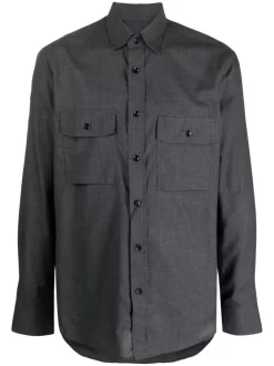 Hombre Brioni Camisa Con Bolsillos De Solapa