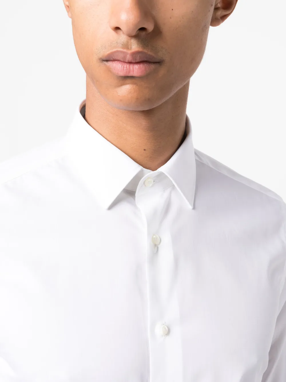 Hombre Canali Pointed-collar Button-up Cotton Shirt 7 Hombre Canali Pointed-collar Button-up Cotton Shirt - Imagen 5
