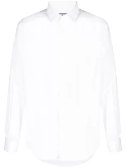 Hombre Canali Pointed-collar Button-up Cotton Shirt