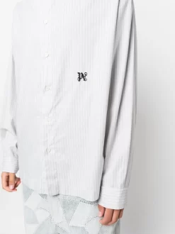 Hombre Palm Angels Camisa Con Monograma Bordado -Masculina Moda Tienda 20757442 50763860 1000