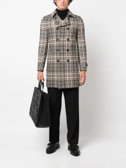 Hombre Reveres 1949 Abrigo A Cuadros Con Doble Botonadura -Masculina Moda Tienda 20789537 50782029 1000