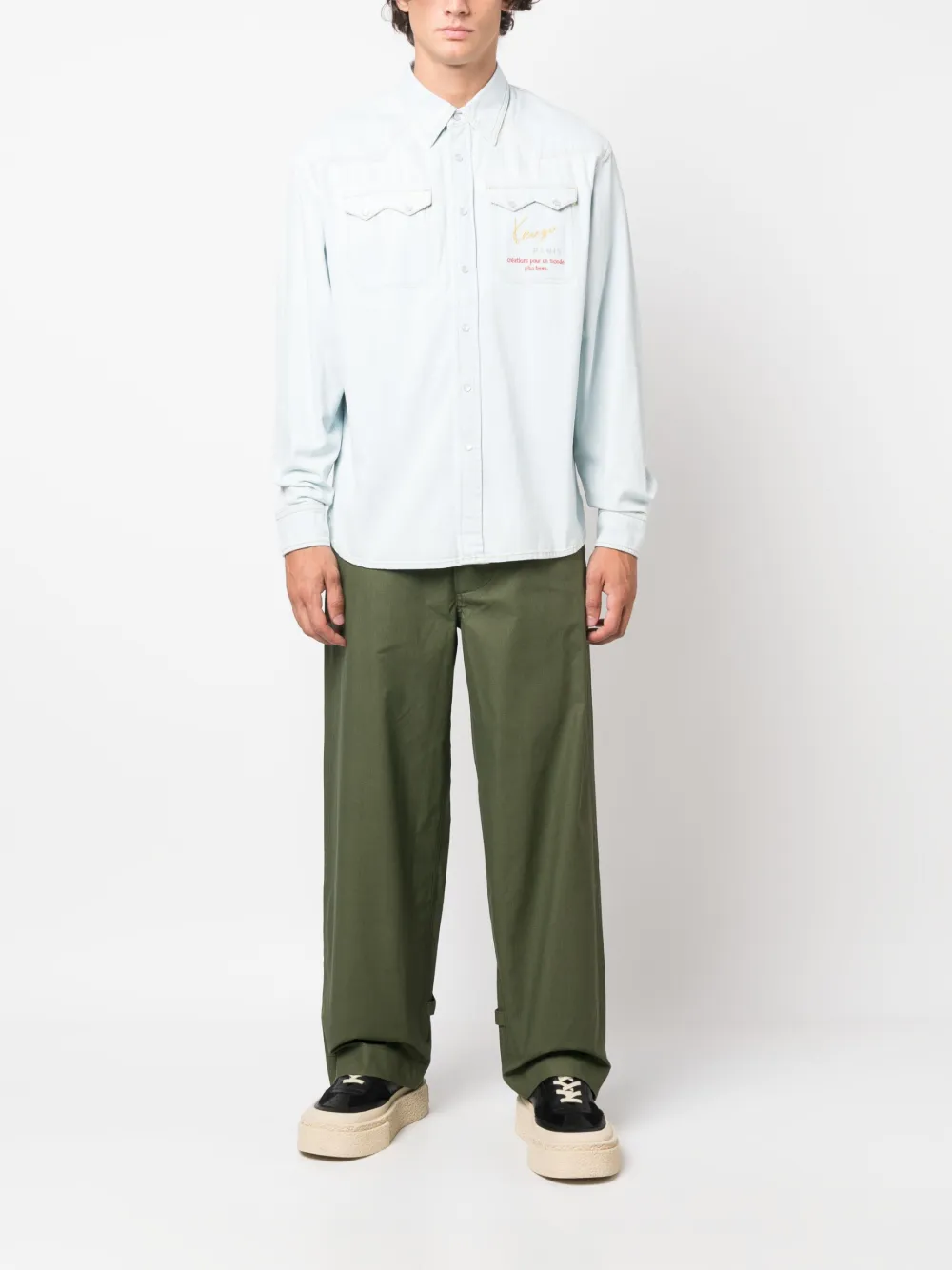 Hombre Kenzo Camisa Vaquera Cowboy Con Logo Bordado 4 Hombre Kenzo Camisa Vaquera Cowboy Con Logo Bordado - Imagen 2