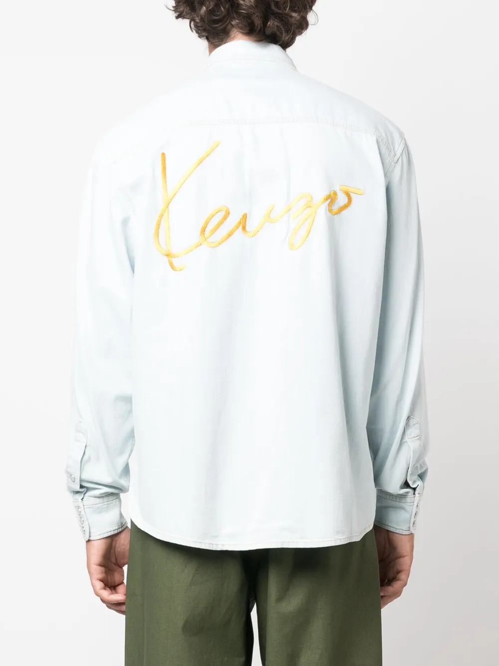 Hombre Kenzo Camisa Vaquera Cowboy Con Logo Bordado 6 Hombre Kenzo Camisa Vaquera Cowboy Con Logo Bordado - Imagen 4