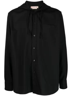 Hombre Marni Hooded Wool Shirt