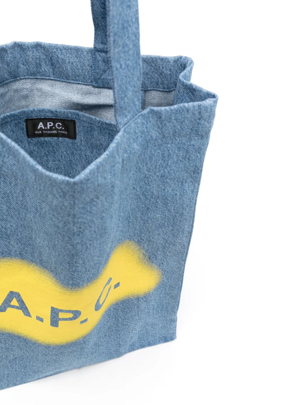 Hombre A.P.C. Bolso Shopper Vaquero Con Logo Estampado 7 Hombre A.P.C. Bolso Shopper Vaquero Con Logo Estampado - Imagen 5