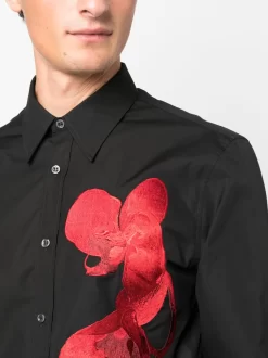 Hombre Alexander McQueen Camisa Orchid Bordada -Masculina Moda Tienda 20838974 50775752 1000