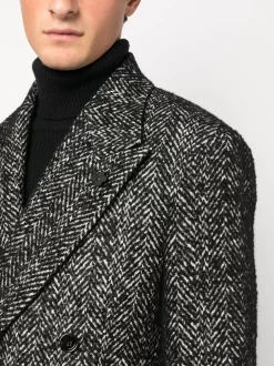 Hombre Lardini Double-breasted Wool-blend Coat -Masculina Moda Tienda 20854176 50783990 1000