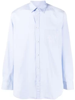 Hombre Golden Goose Logo-embroidered Cotton Shirt